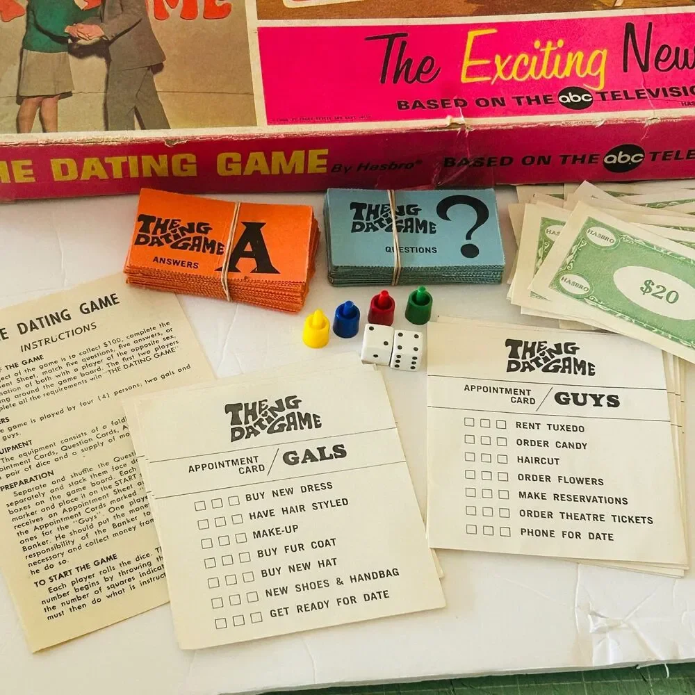 Vintage The Dating Game 2nd Edition Complete Board Game Hasbro 1968